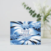 Blue Floral Holiday Christmas-Briefkaart Briefkaart (Staand voorkant)