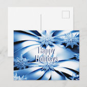 Blue Floral Holiday Christmas-Briefkaart Briefkaart (Voorkant / Achterkant)