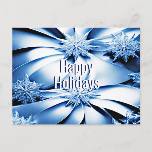 Blue Floral Holiday Christmas-Briefkaart Briefkaart (Voorkant)