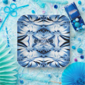 Blue Floral Holiday Christmas Paper Bord (Feest)