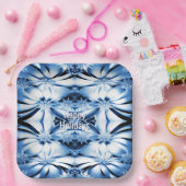 Blue Floral Holiday Christmas Paper Bord (Feest)