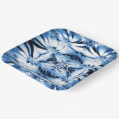 Blue Floral Holiday Christmas Paper Bord (Gebogen)