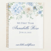 Blue Floral Hydrangea Botanical Mijn eerste jaar Planner (Voorkant)