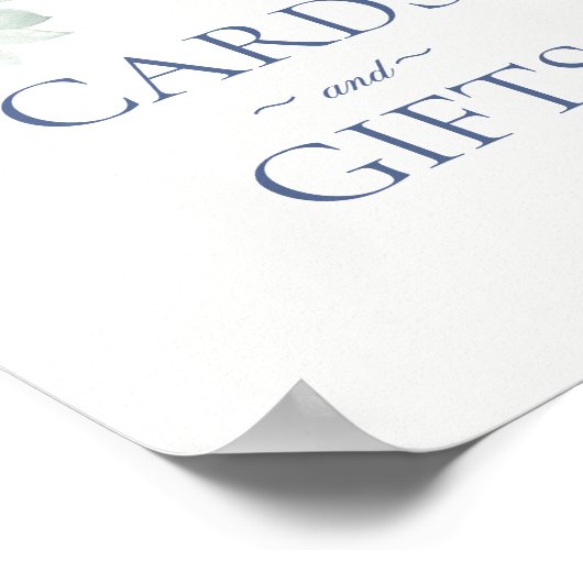 Blue Floral Hydrangea Botanische Kaarten & Geschen Poster (Hoek)