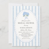 Blue Floral Hydrangea Bridal Shower Invitation Kaart (Voorkant)