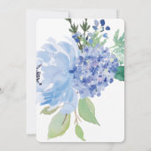 Blue Floral Hydrangea Bridal Shower Uitnodiging (Achterkant)