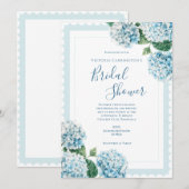 Blue Floral Hydrangea Elegant Vrijgezellenfeest Kaart (Voorkant / Achterkant)