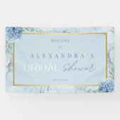 Blue Floral Hydrangea Vrijgezellenfeest Banner (Horizontaal)