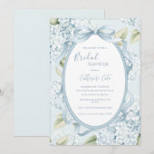 Blue Floral Hydrangeas Whimsical Bridal Kaart (Voorkant / Achterkant)