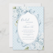 Blue Floral Hydrangeas Whimsical Bridal Shower  Kaart (Voorkant)