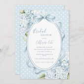 Blue Floral Hydrangeas Whimsical Bridal Shower  Kaart (Voorkant / Achterkant)