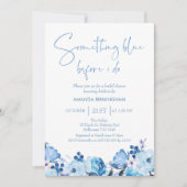 Blue Floral Iets blauw Vrijgezellenfeest Kaart (Voorkant)