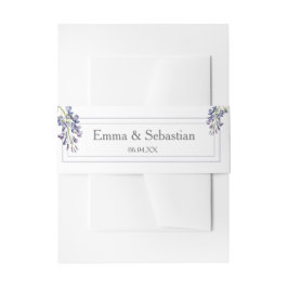 Blue Floral Invitation Belly Band Uitnodigingen Wikkel