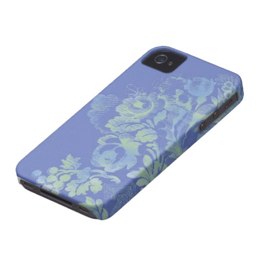 Blue Floral iPhone 4/4S Hoesje (Onderkant)