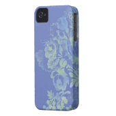 Blue Floral iPhone 4/4S Hoesje (Achterkant Links)