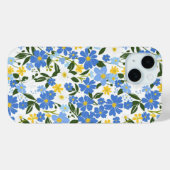 Blue Floral iPhone Case (Achterkant (horizontaal))