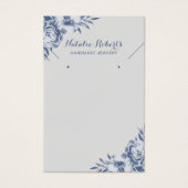 Blue Floral Jewelry Earring Display Visitekaartje (Voorkant)