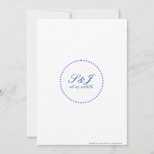 Blue floral Jewish bruiloft Uitnodiging (Achterkant)