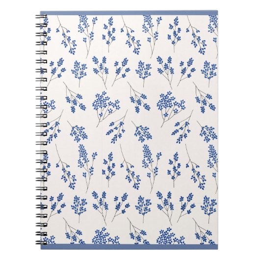 Blue Floral Journal – Elegant Botanical Notebook Notitieboek (Voorkant)