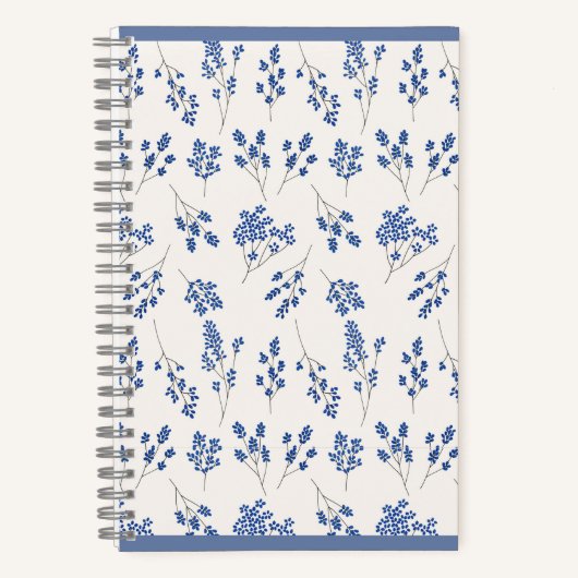 Blue Floral Journal – Elegant Botanical Notebook Notitieboek (Voorkant)