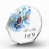 Blue Floral Keepsake Newlyweds Gift Bride  Groom  Fotoblokken (Links)