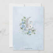 Blue Floral Koala We're Over the Moon Baby shower Kaart (Achterkant)