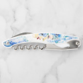 Blue Floral Kurkentrekker Waiter (Achterkant)