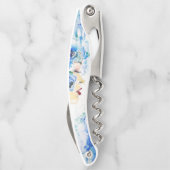 Blue Floral Kurkentrekker Waiter (Achterkant)