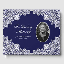 Blue  Floral Lace Memorial Foto