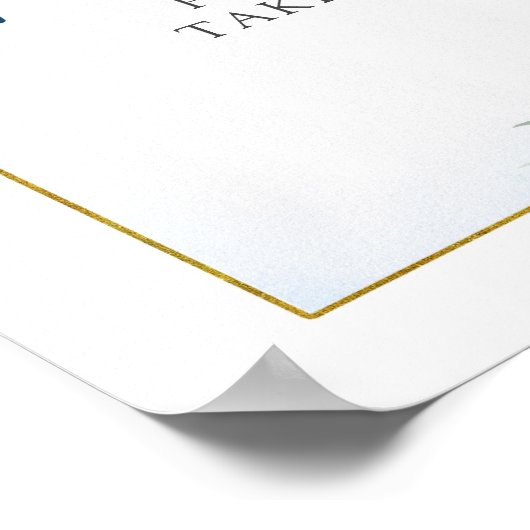 Blue Floral Lemon Main Squeeze Baby shower Favorie Poster (Hoek)