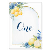 Blue Floral Lemon Main Squeeze Baby shower Kaart (Voorkant)