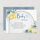 Blue Floral Lemon Main Squeeze Books voor Baby Uitnodiging Briefkaart (Voorkant / Achterkant)