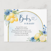 Blue Floral Lemon Main Squeeze Books voor Baby Uitnodiging Briefkaart (Voorkant)