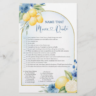Blue Floral Lemon Main Squeeze Film Quote