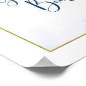 Blue Floral Lemon Main Squeeze Gastenboek Poster (Hoek)