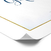 Blue Floral Lemon Main Squeeze Kaarten en geschenk Poster (Hoek)