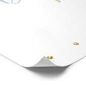 Blue Floral Lemon Vrijgezellenfeest Welkom Poster (Hoek)