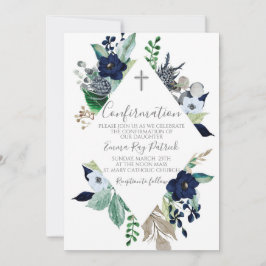 Blue Floral Lijst bevestiging Kaart