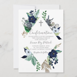Blue Floral Lijst bevestiging Kaart
