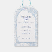 Blue Floral Lijst bruiloft Dank u Gift Label Cadeaulabel (Voorkant)