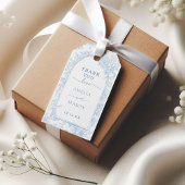 Blue Floral Lijst bruiloft Dank u Gift Label Cadeaulabel