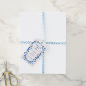 Blue Floral Lijst bruiloft Dank u Gift Label Cadeaulabel (Met Touw)