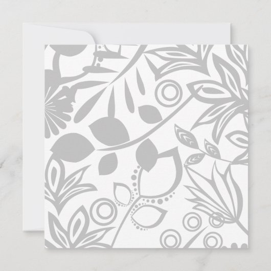 Blue Floral Lijst Quinceañera Square Kaart (Achterkant)