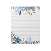 Blue Floral Lined Notes Notitieblok (Linkerzijde)