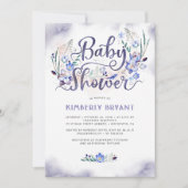 Blue Floral Little Man - Boy Baby shower Kaart (Voorkant)