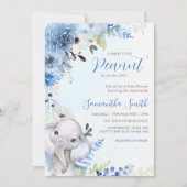 Blue Floral Little Peanut Baby shower Kaart (Voorkant)
