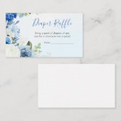 Blue Floral Little Peanut Diaper Raffle Informatiekaartje (Voorkant / Achterkant)