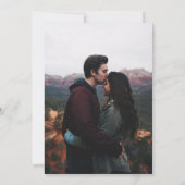 Blue Floral Lotus Chinoiserie met foto-bruiloft Kaart (Achterkant)