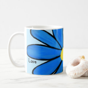 Blue Floral Love Gepersonaliseerde Blauwe Mokken