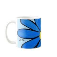 Blue Floral Love Gepersonaliseerde Blauwe Mokken